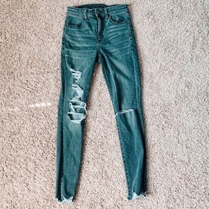 Grey American Eagle Ripped Jeans